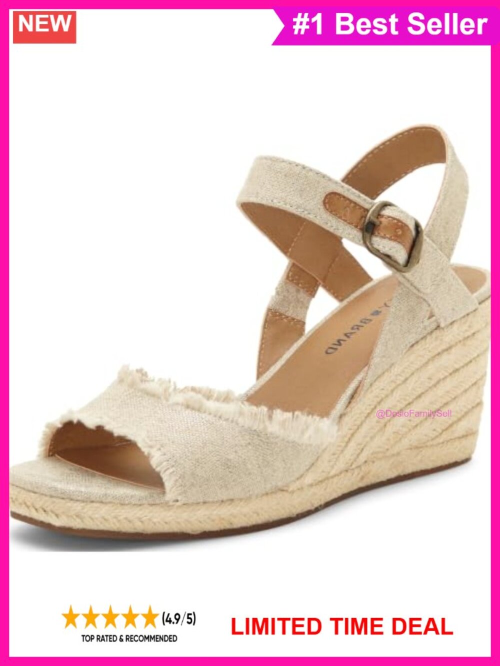 Wedge Sandal Open Toe Ankle Strap Espadrille Casual Summer